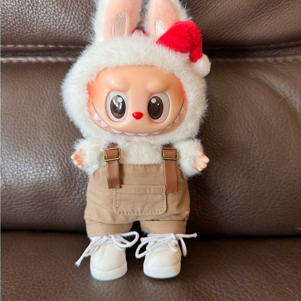 Cute Labubu overall with white sneakers.Labubu Clothes